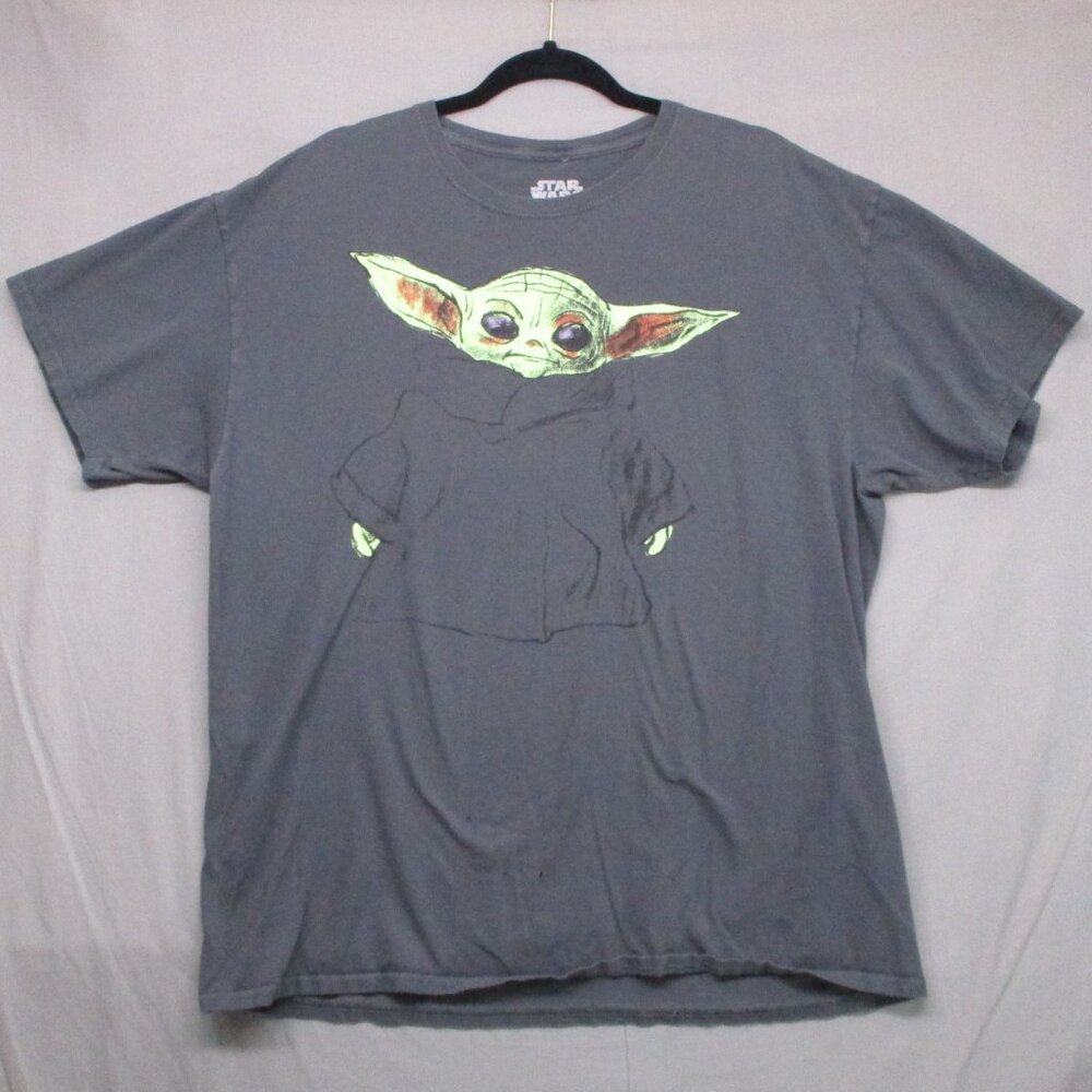 Star Wars Mad Engine Graphic Print Baby Yoda‎ T-Shirt Gray Men Size | XL